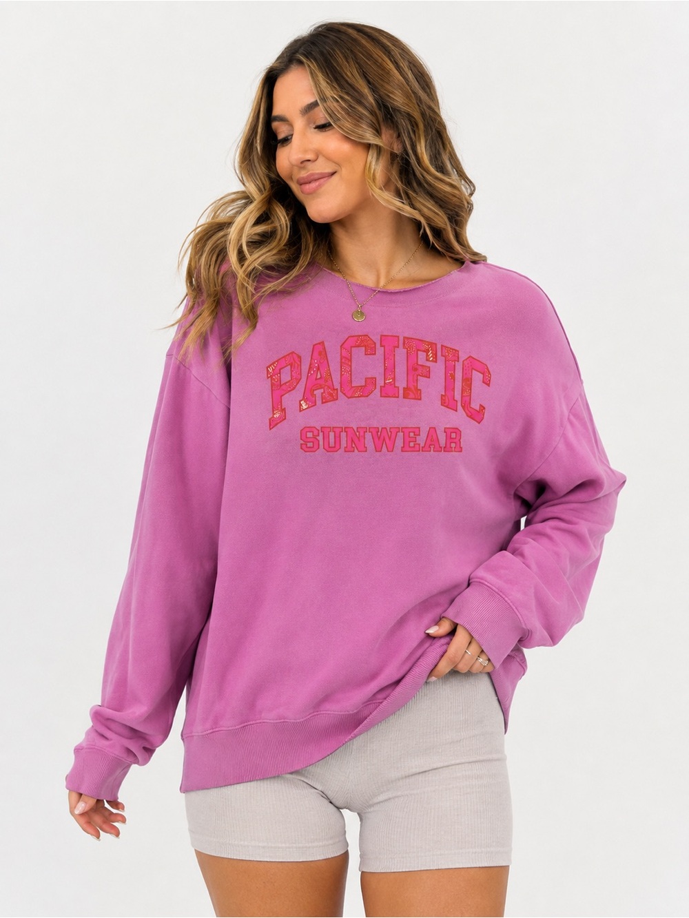 Pacific Sunwear Cut Off Neckline Sweatshirt